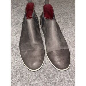 Olukai Waipahe Women's Leather Short Boots 7.5 Chelsea Slip On Gray Boho